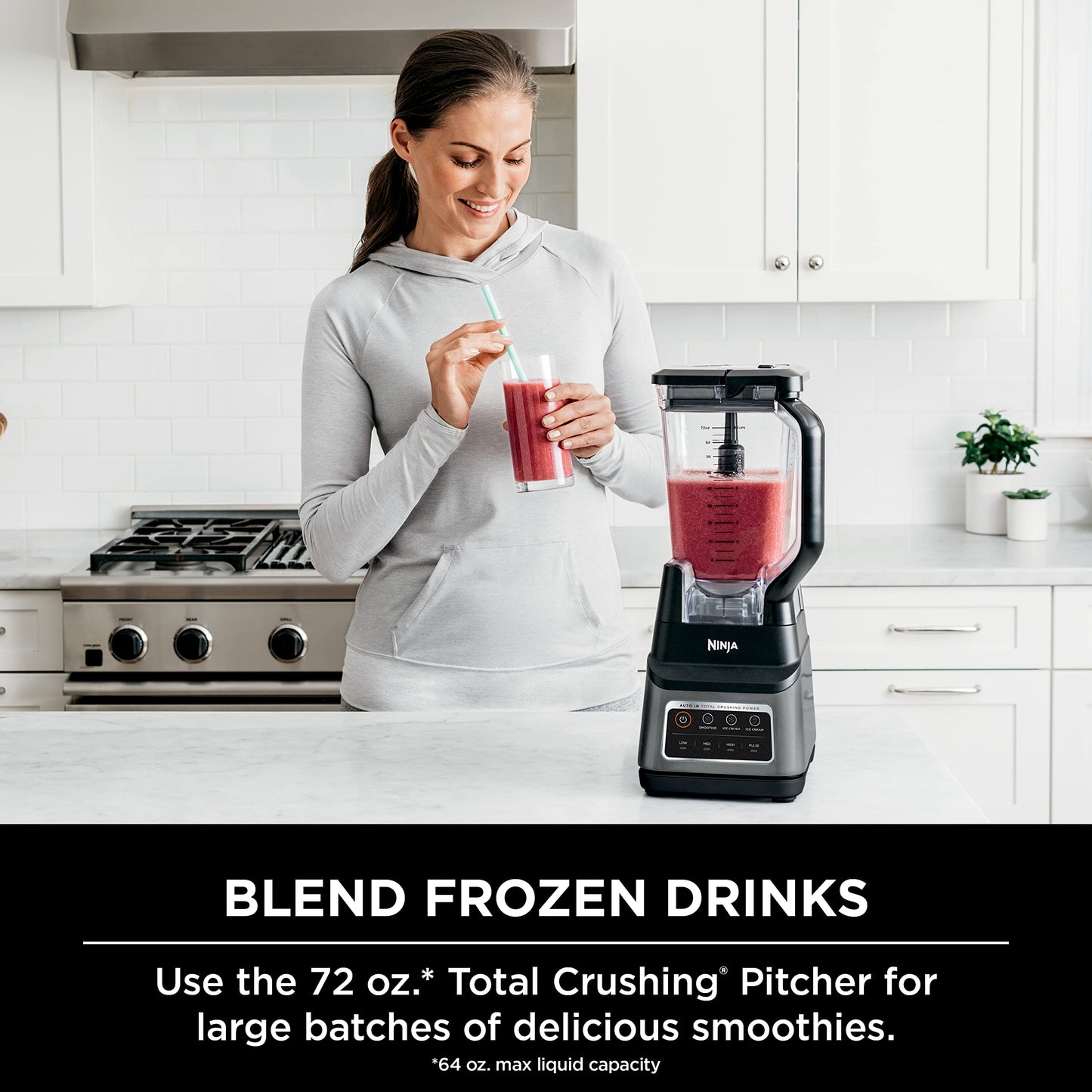 Ninja BL660 Professional Compact Smoothie & Food Processing Blender, 1100-Watts, 3 Functions -for Frozen Drinks, Smoothies, Sauces, & More, 72-oz.* Pitcher, (2) 16-oz. To-Go Cups & Spout Lids, Gray