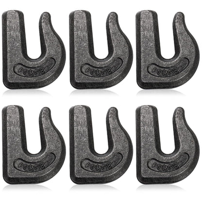 SOUJOY 6 Pack Weld on Grab Hook, 3/8" Tractor Bucket Hooks, G70 Forged Clevis Weldable Tow Chain Hook for Chain Pulling and Lifting, Trailer Truck, Rigging, Car