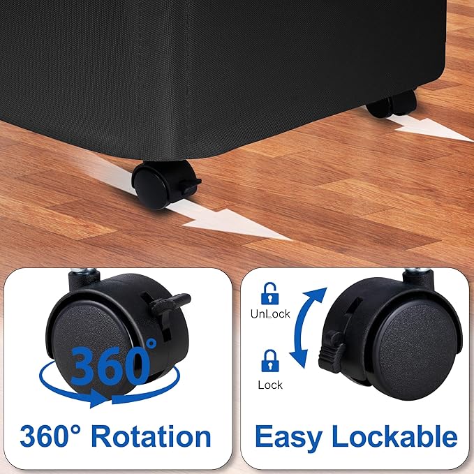 Slim Laundry Hamper with Lid and Wheels, Small Rolling Laundry Basket with