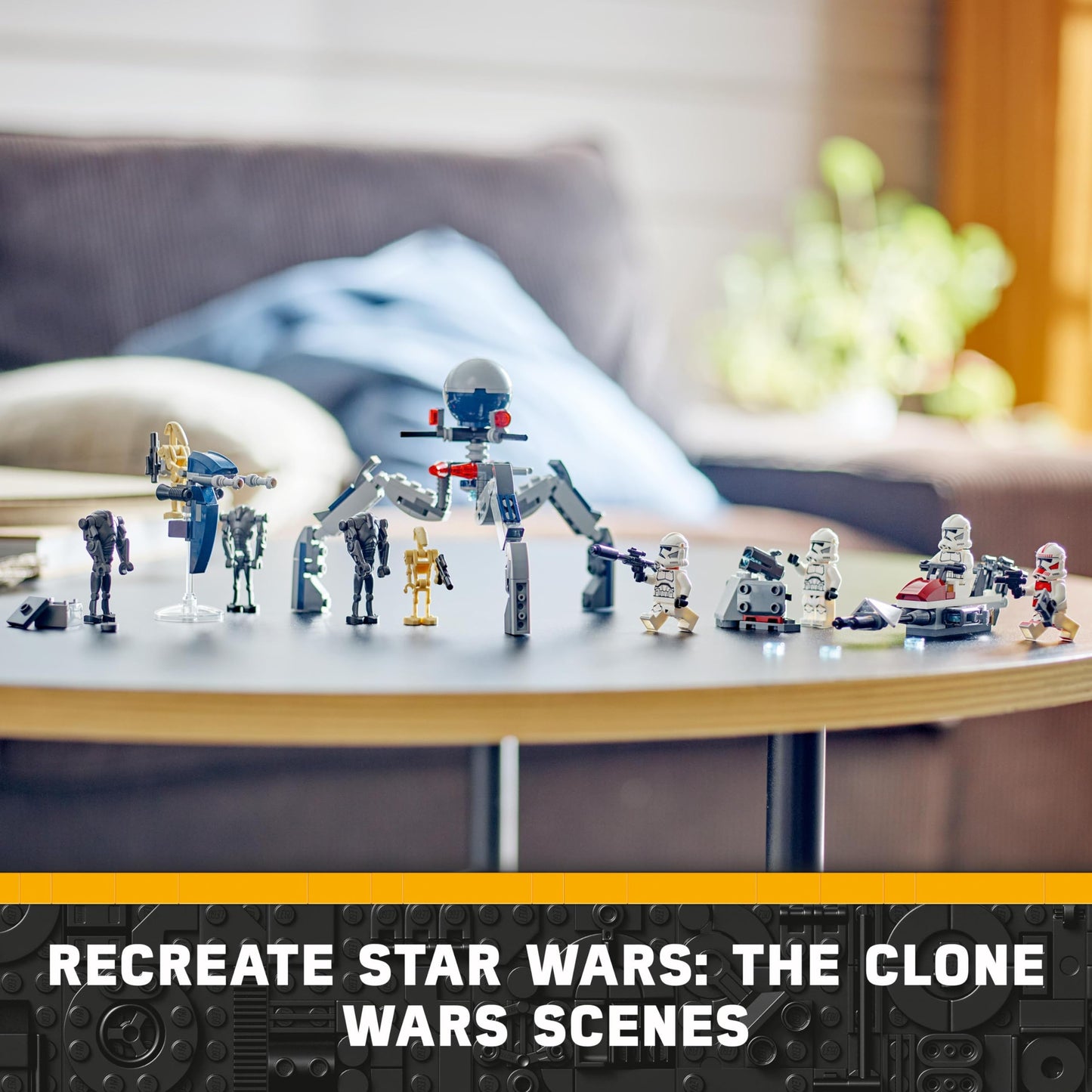 LEGO Star Wars Clone Trooper & Battle Droid Battle Pack, incl. 4 Minifigures, 5 Droids and a Speeder Bike with Shooters - Building Toys for 7+ Year Old Boys & Girls 75372