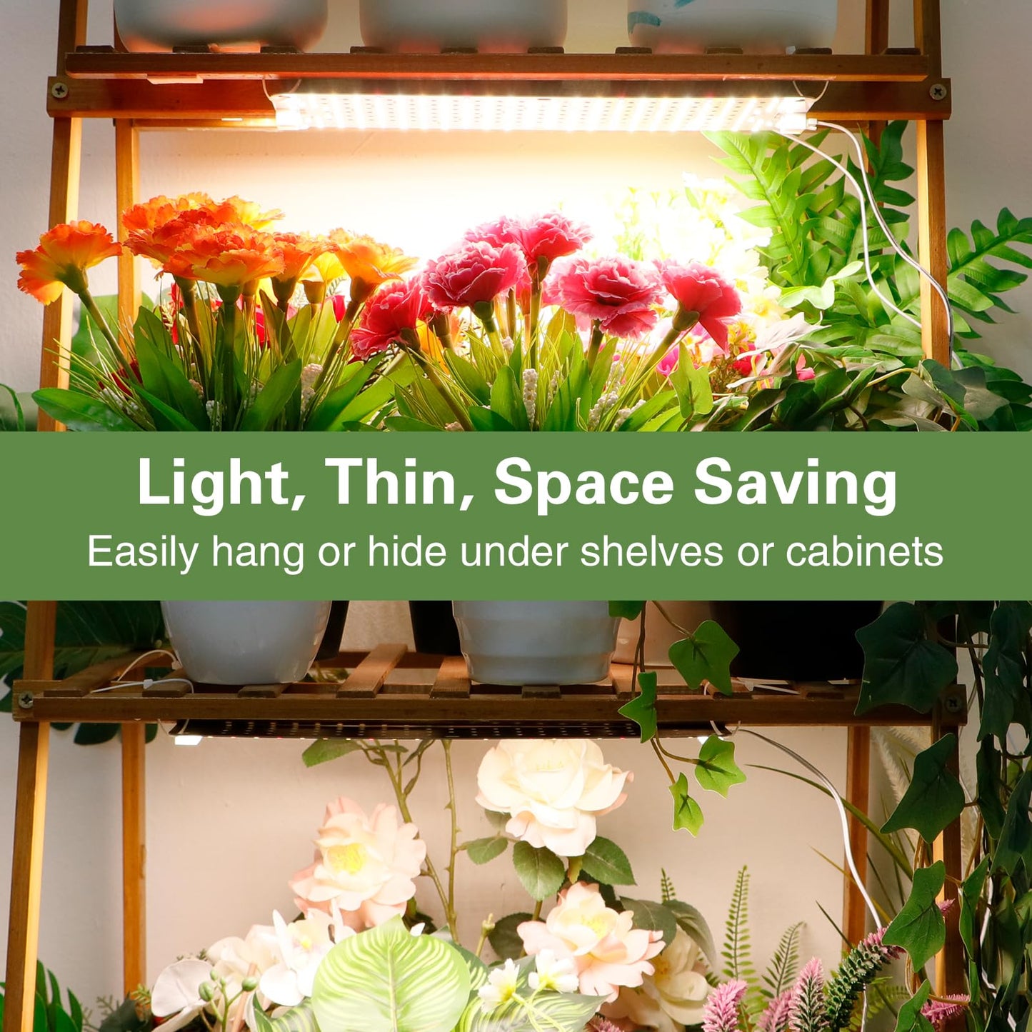 LPMZMBL 40W Ultra-Thin Panel Full Spectrum Grow Lights, 768 LEDs Growing Light for Indoor Plants with Daisy Chain Function, Grow Lights for Seed Starting with 4/8/12/16/20H Auto On/Off Timer (4pcs)
