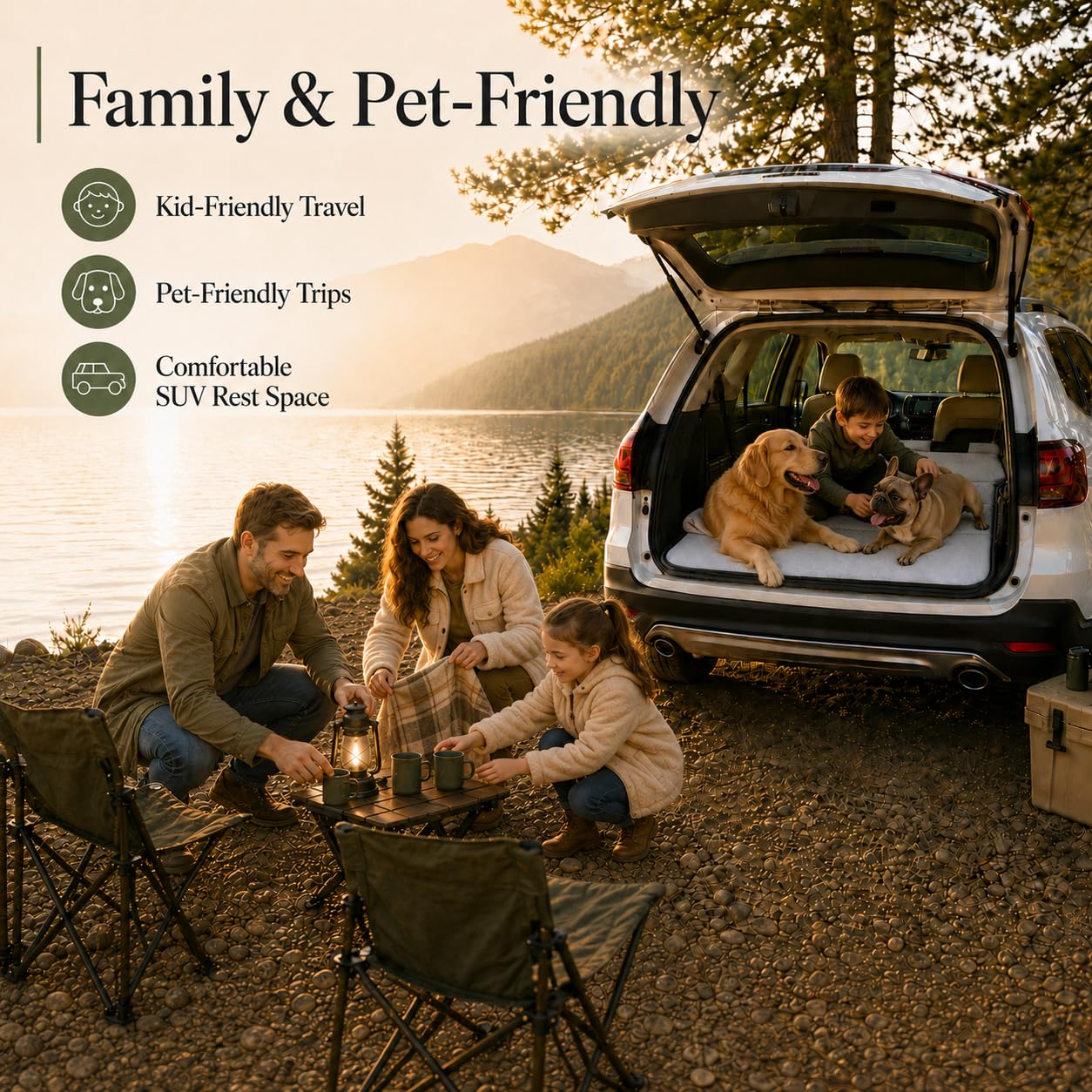 MGRFTOX Car Mattress for Subaru Forester 2019-2024 Non-Inflatable Car Camping Mattress, Foldable Trunk Sleeping Pad with Split Design, Portable Car Bed for Road Trips, Camping, Travel