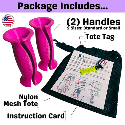 Bandles™ - True Ergonomic Resistance Band Handles | Unleash the Full Potential of Pain-Free, Full-Body Workouts | Durable & Comfortable for High-Intensity Training (2 Handles) (Steel Gray, Standard)