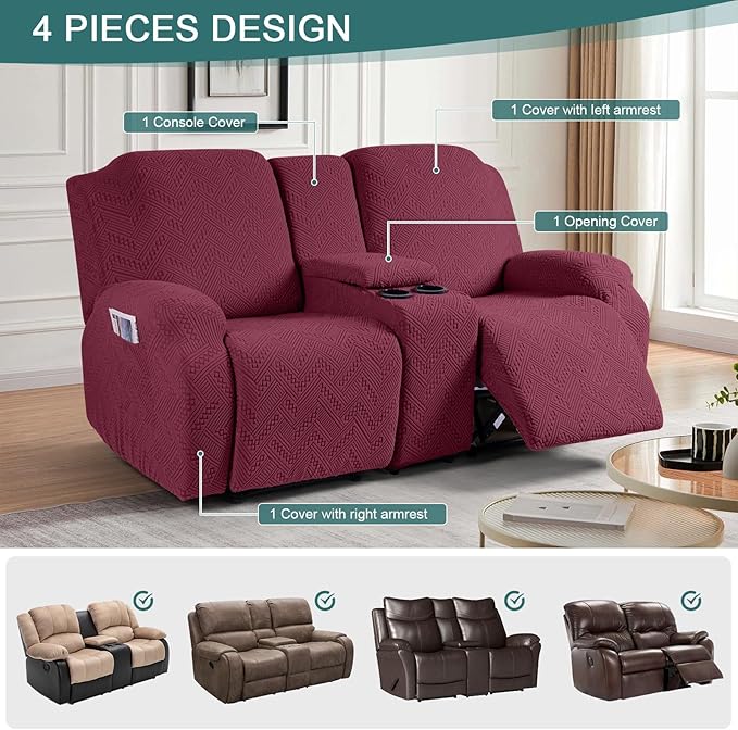 Ruaozz Loveseat Recliner Covers