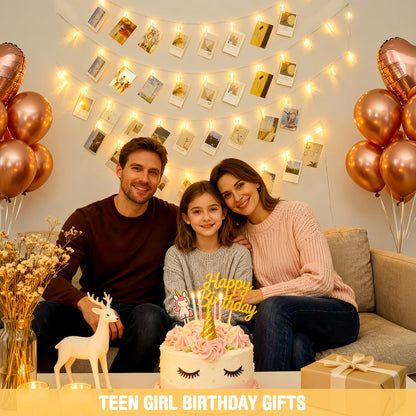 JMEXSUSS 20.8FT 40 LED Photo Clip String Lights with 40 Clips, Teen Girl Gifts Trendy Stuff-Pictures Light for Wall, Battery Operated Fairy Lights for 13 Year Old Girl Room Bedroom Dorm Decor