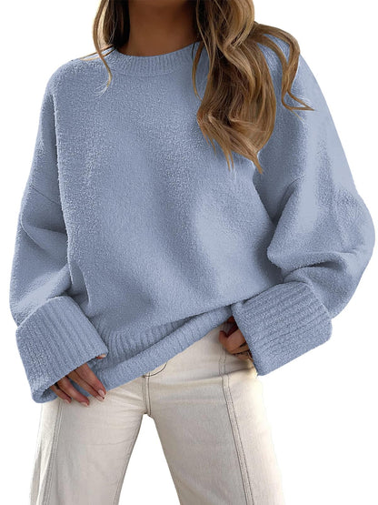 LILLUSORY Women's Oversized Sweaters Fuzzy Chunky Warm Pullover Sweater