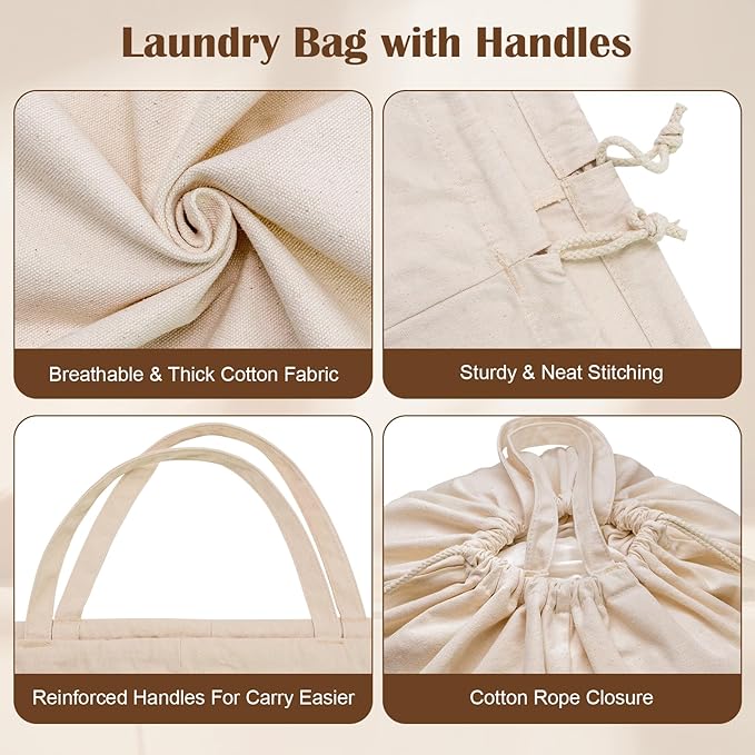 Cotton Canvas Laundry Bags