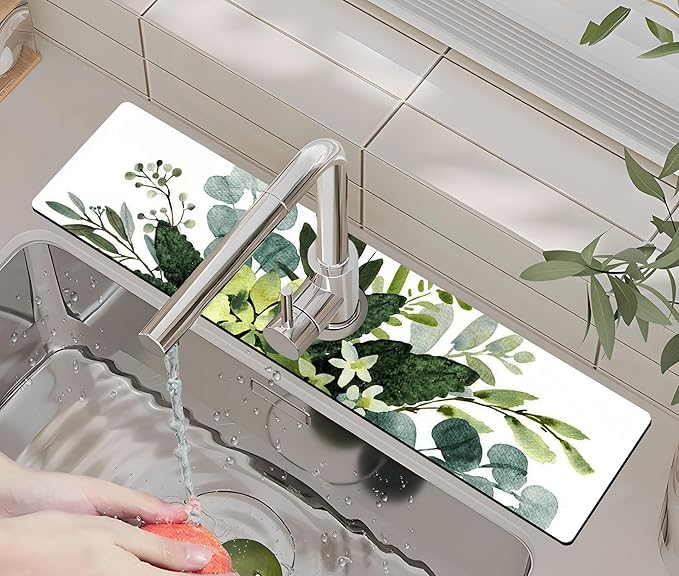 Kitchen Sink Splash Guard Faucet Mat -1 PC Super Absorbent Fast Drying Mat Sink