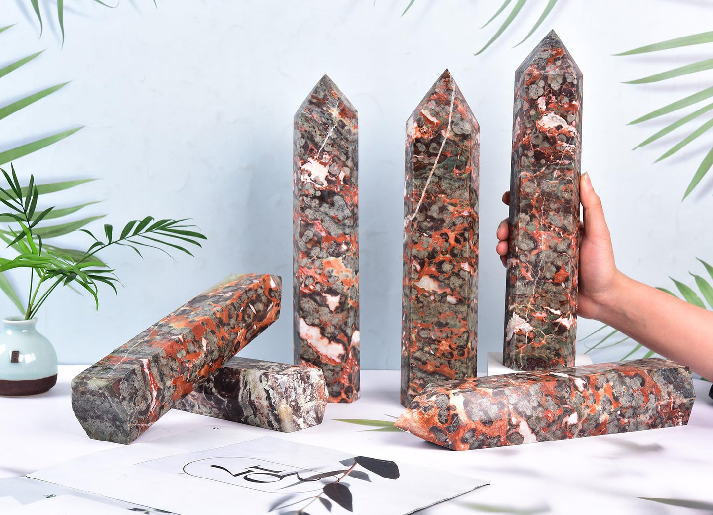 AMOYSTONE Raw Agate Crystal Obelisk 3.5-4LB - Natural Geode Hexagonal Tower for Energy Healing, Meditation, Geological Display