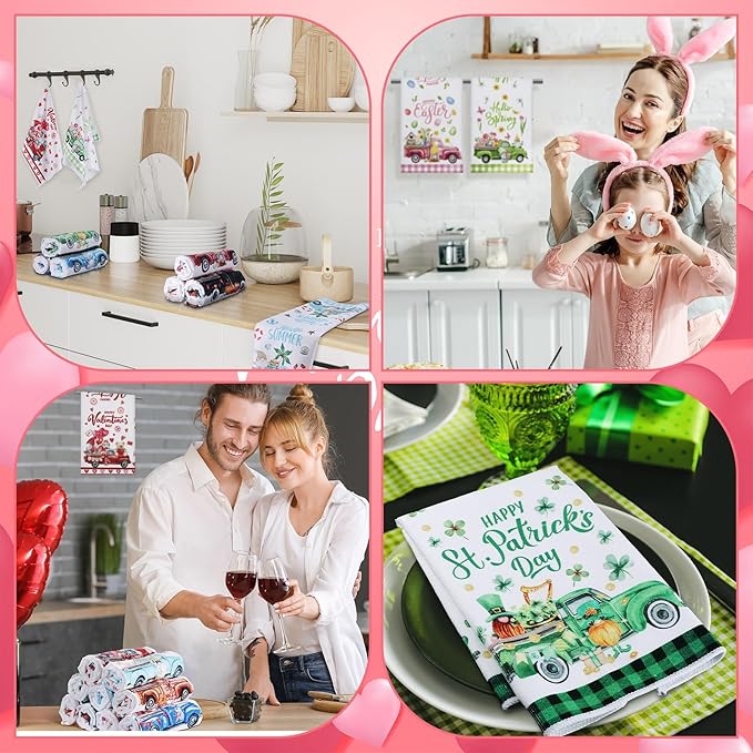 12 Pcs Seasonal Kitchen Towels Set