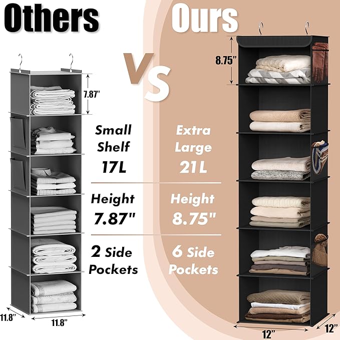 Simple Houseware 6 Shelf Hanging Closet Organizer