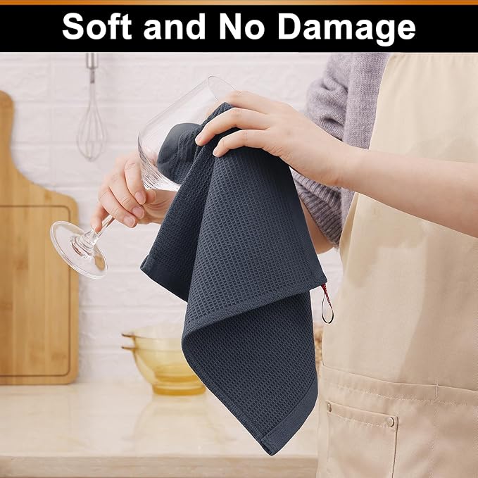 Homaxy 100% Cotton Kitchen Towels and Dishcloths Set
