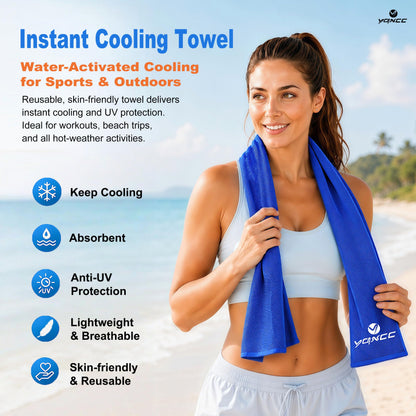 YQXCC Cooling Towels | 4 Pack 40"x12" | Cool for Neck | Microfiber Soft Breathable Chilly for Sports, Yoga, Golf, Gym, Camping, Running, Workout & More Activities
