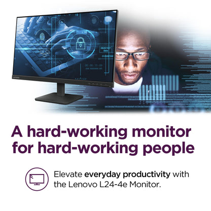 Lenovo L22e-40 Monitor, 21.45” FullHD Resolution, 250 nits Brightness, 75Hz Refresh Rate, AMD FreeSync, HDMI and VGA Ports, Tilt-Adjustable Stand, Natural Low Blue Light, Cloud Grey