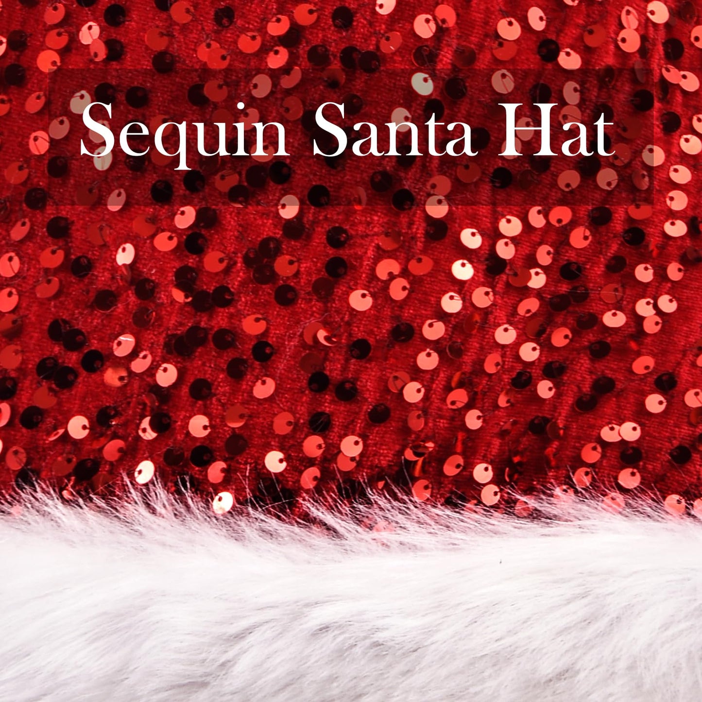 Ausejopeac Purple Christmas Hat for adults,Personalized Purple Sequin Santa Hat for Women Men Xmas Holiday New Year Party (Red)