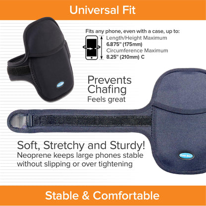 Tune Belt AB93 Running Armband: Easy-Access (Slide Phone in/Out); Universal No-Bounce Fit for iPhone Pro Max & Galaxy Ultra; Soft, Stretchy, Water-Resistant with Key/Card Pocket for Workouts & Sports
