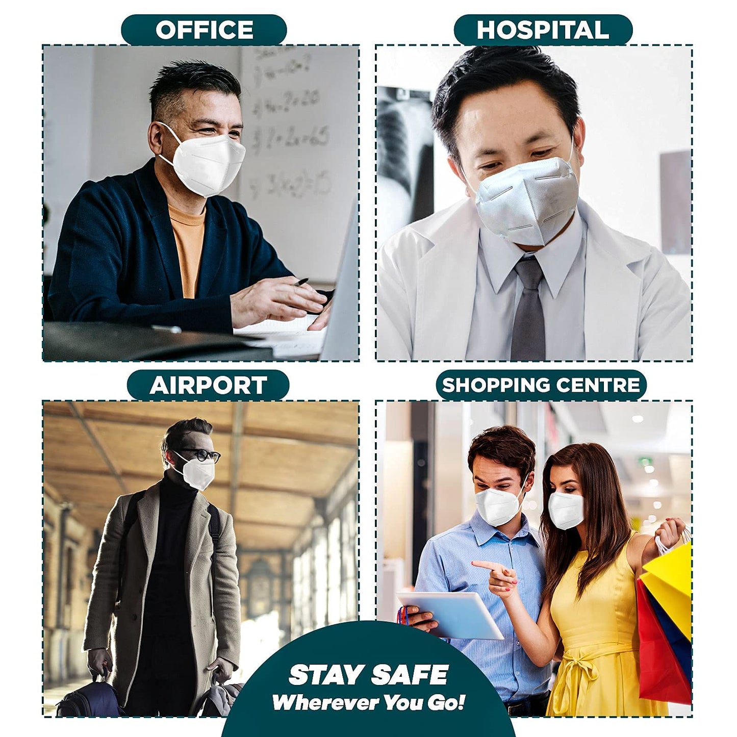 FFP3 Masks Pack of 10 With >99% Filtration Efficiency - Disposable Face Mask UK - Soft And Secure Fit (Packaging may vary)