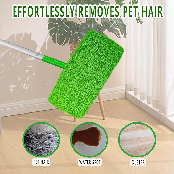 8PCS Reusable Microfiber Mop Pads Washable Wet Pads Compatible