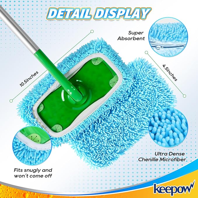 KEEPOW Wet Pads Refill for Swiffer Sweeper Mop and Sweep & Mop Deluxe