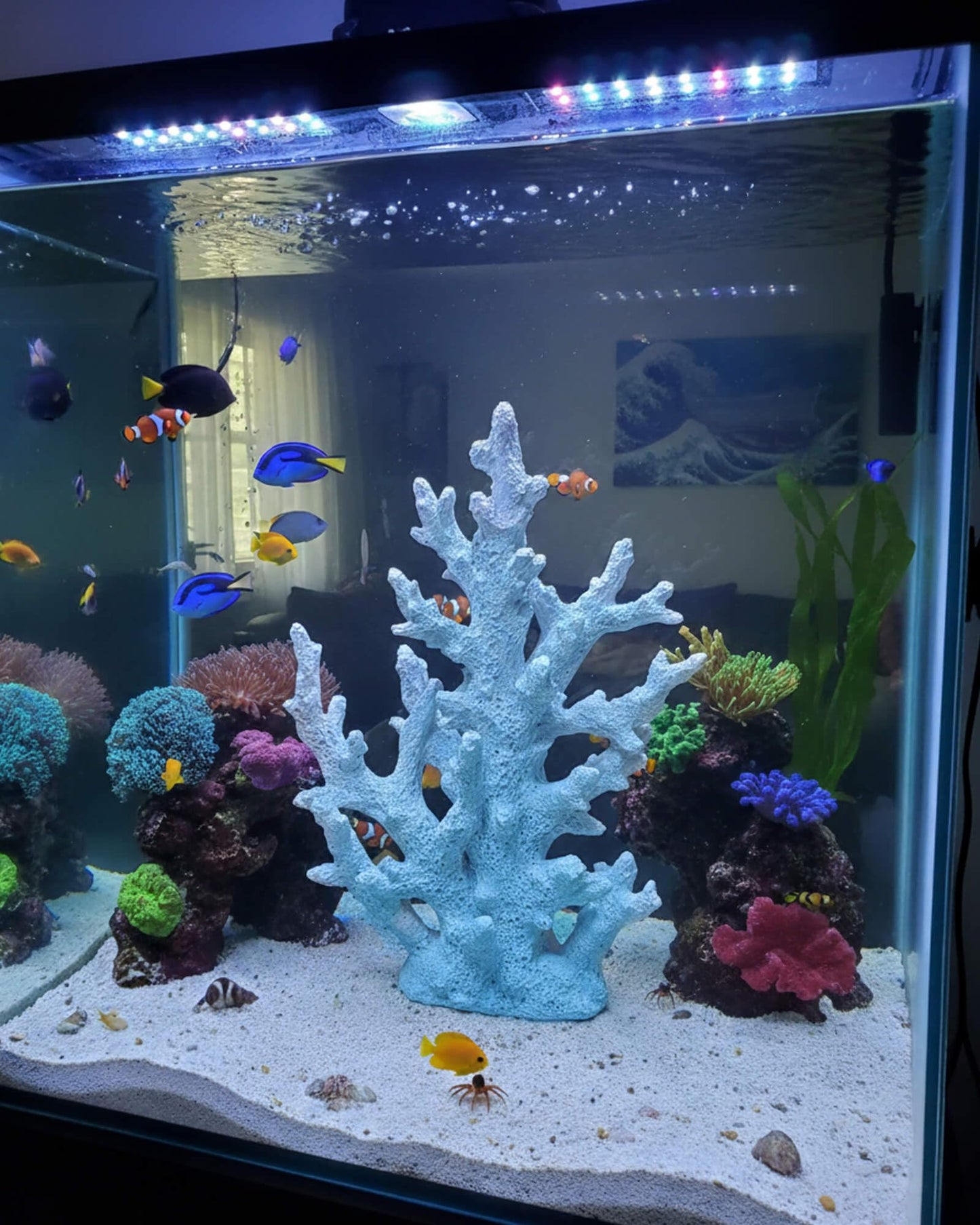 ZASEUCI Lifelike Coral Reef Sculpture Statue - Handmade Resin Ocean Decor for Aquarium, Desk, Bathroom, Shelf - Coastal Beach Nautical Theme Gift for Home & Office