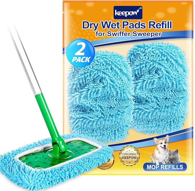 KEEPOW Reusable Dry Sweeping Cloths Microfiber Wet Pads Compatible