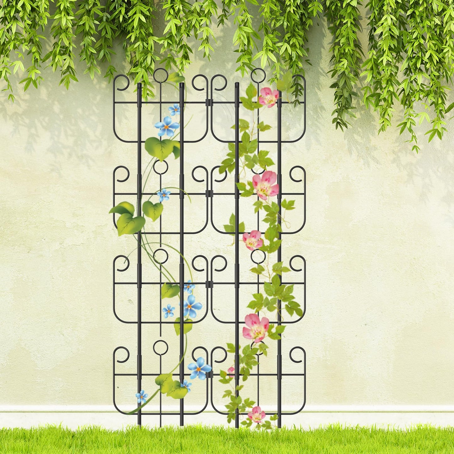 Trellis for Climbing Plants Indoor, Expandable Heavy-Duty Metal Trellis for Potted Plants Outdoor, Flowers Vine Ivy, Sturdy Houseplant Pothos Plant Climber Support, 8 Pack