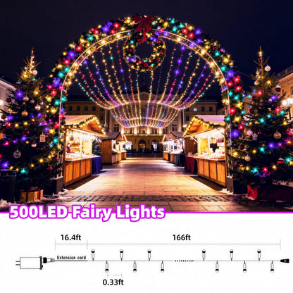 AHAWILL String Lights for Christmas Decor,LED RGB Classroom Lights, Waterproof Fairy Lights Indoor for Christmas Decor,Dimmable,8 Modes,Valentine's Day Home Decorations (166ft)