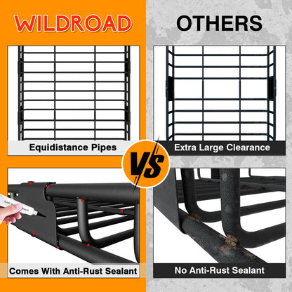 Wildroad Car Roof Cargo Carrier Combo of Upgraded 64"x 39"x 4" Roof Rack Cargo Basket, Super Duty Bungee Cargo Net. Universal Car Top Luggage Holder Carrier Basket Fits for SUV Truck Cars