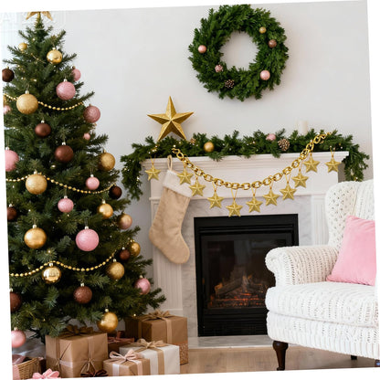 30 Pcs Star Ornaments Christmas Star Pendant Hanging Christmas Ornaments Jewelry Gold Glitter Tree Festival Decorations 3D Charm Celebrity