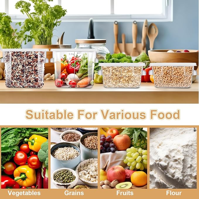 Barydat 4 Pcs Square Food Storage Containers