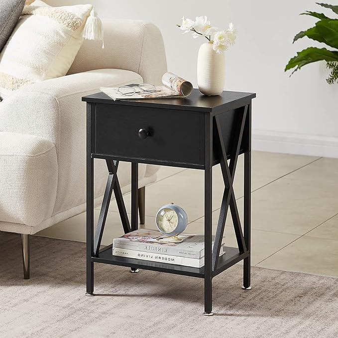 VECELO Nightstands Set of 2, Modern Bedside End Tables, Night Stands