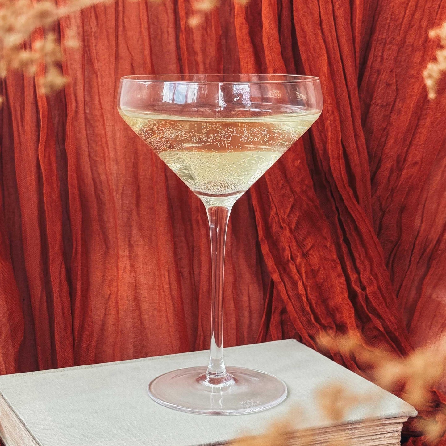 MORA PURE The Remy Coupe - Set of 4, 8oz Handblown Premium Crystal Martini Glasses for Cocktail, Gin & Tonic, Cosmopolitan, Manhattan, Bar, Fancy Mixology, etc. Modern Angle Drinking Glassware