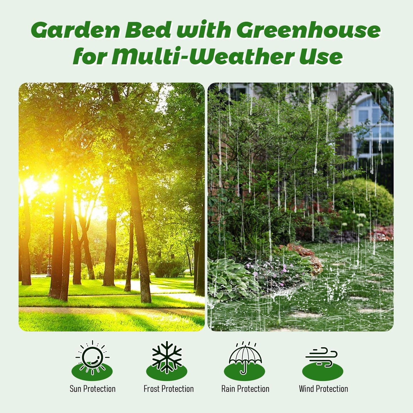 6 x 3 x 3 ft Galvanized Steel Raised Garden Bed, 2 Large Zipper Mesh Screen Windows Mini Greenhouse Outdoor, Bottomless Garden Bed with Greenhouse, Beds for Gardening, Flowers, Herbs, Vegetables