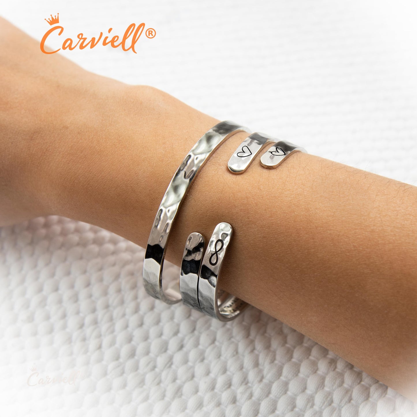 Carviell Grandma Bracelet, Gift for Grandma from Granddaughter or Grandson, Grandmother Birthday Gift, Christmas, Mother’s Day, Nana Jewelry, Stainless Steel Engraved Cuff