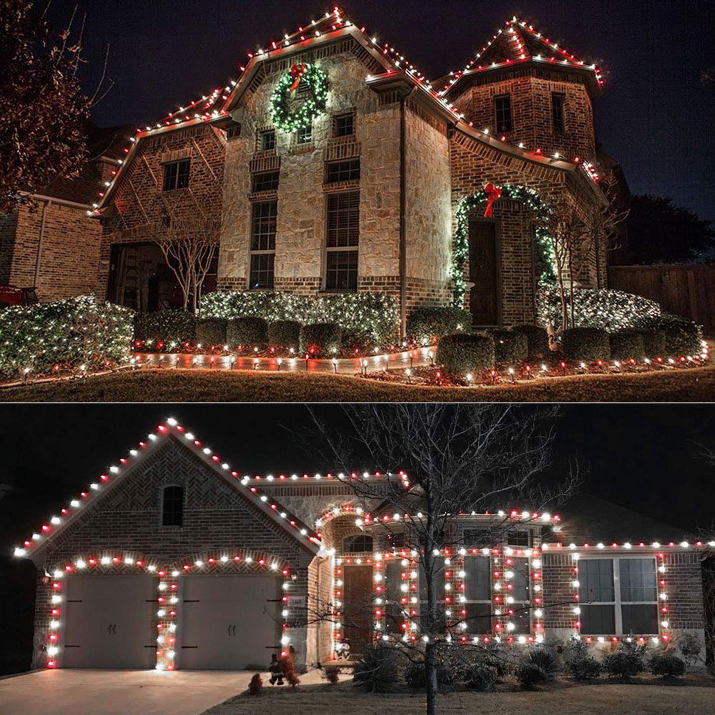 Brizled 100 LED C9 Red & White Christmas Lights, 66FT Faceted Christmas Lights, Connectable Outdoor Indoor Strawberry Light String, 120V UL Certified for Valentine's Day Party Xmas Tree House Garden
