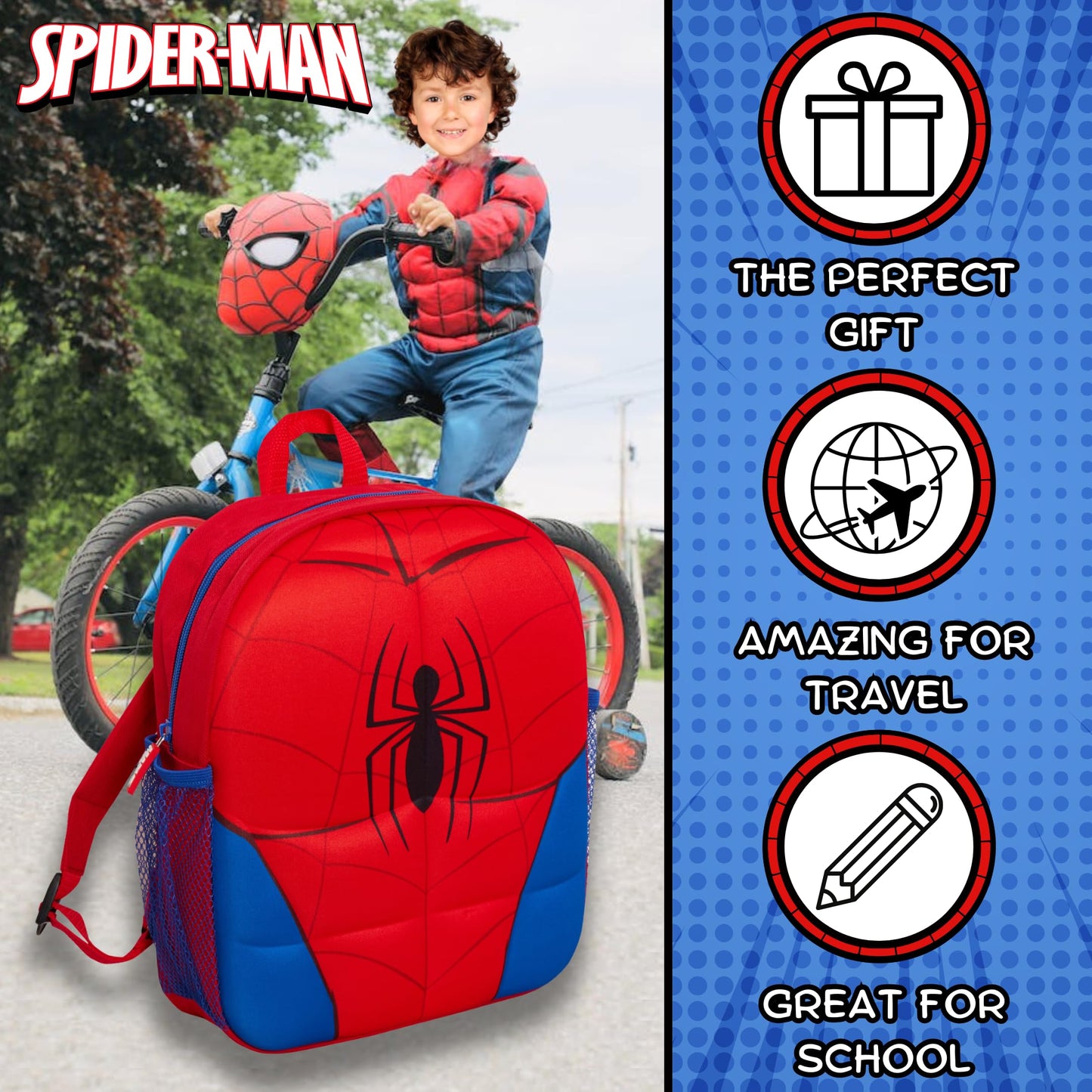 Spiderman Backpack 3D Plush School Bag Spidey Rucksack