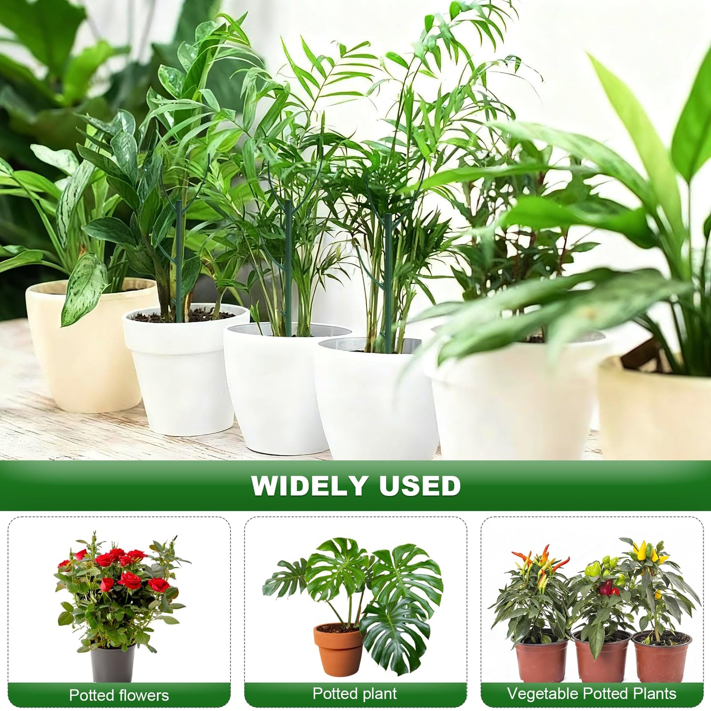5pack Adjustable Plant Support Pole – Stackable Indoor/Outdoor Support Pole with Clamps, Suitable for Supporting Monstera and Climbing Plants, Garden Accessories, Perfect Replacement for Plant Stakes