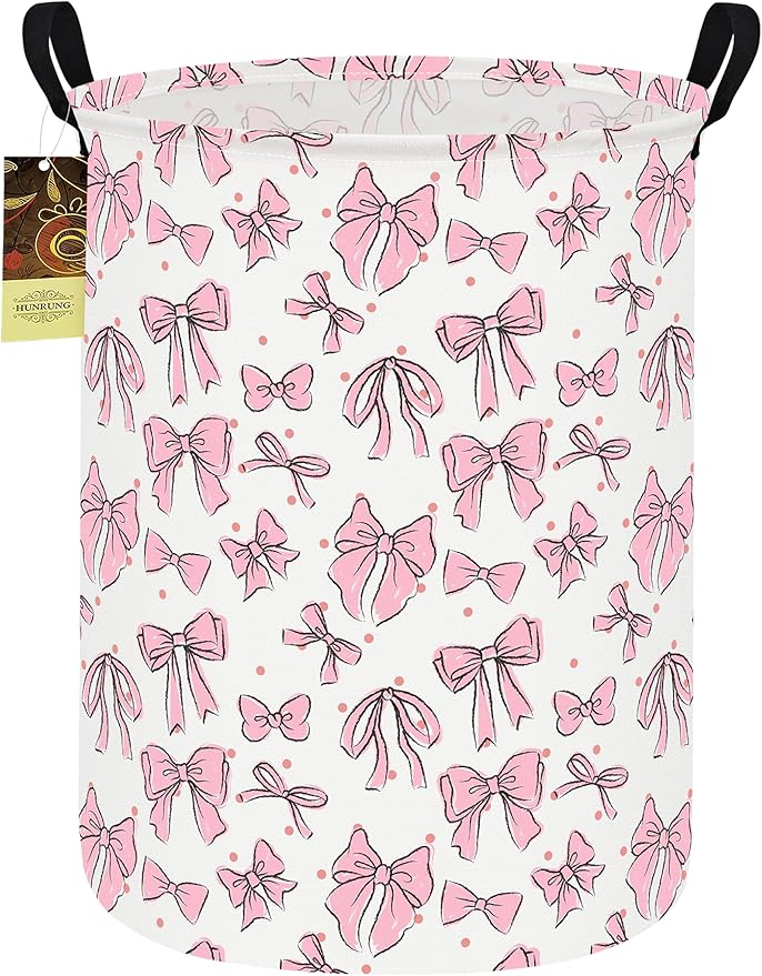 HUNRUNG Laundry Hamper, Large Canvas Fabric Lightweight Storage Basket Toy