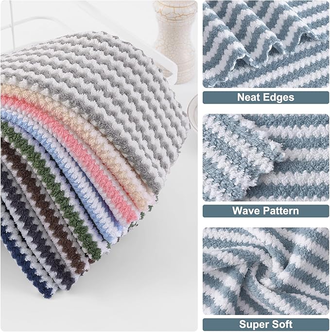 Homaxy 18 Pack Kitchen Dish Cloths, Ultra Soft and Absorbent Dish Towels