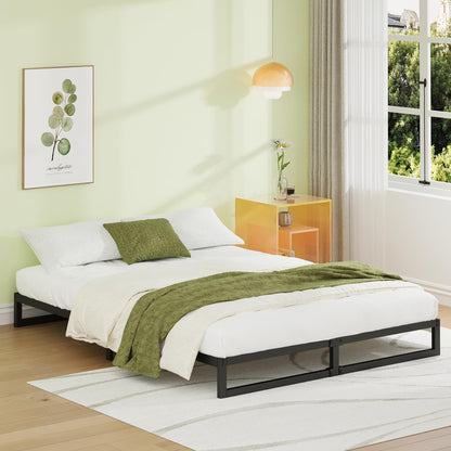 EMODA 7 Inch California King Bed Frames Heavy Duty Metal Cal King Platform with Steel Slats Support, No Box Spring Needed, Noise Free, Black