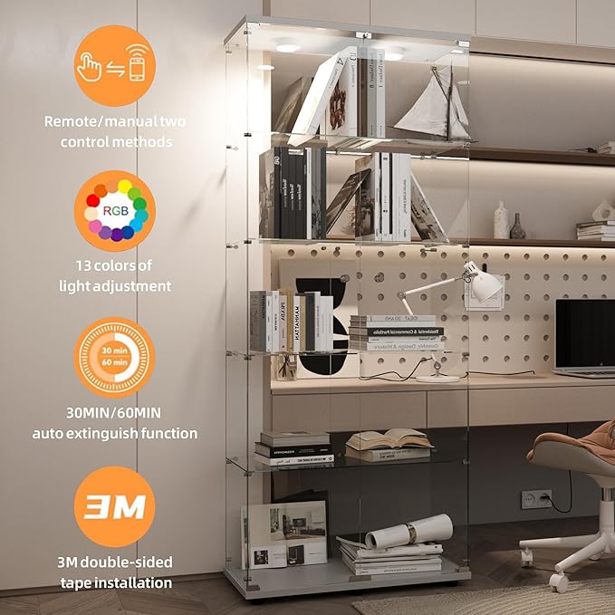 LFT HUIMEI2Y Glass Display Cabinet 5-Shelf