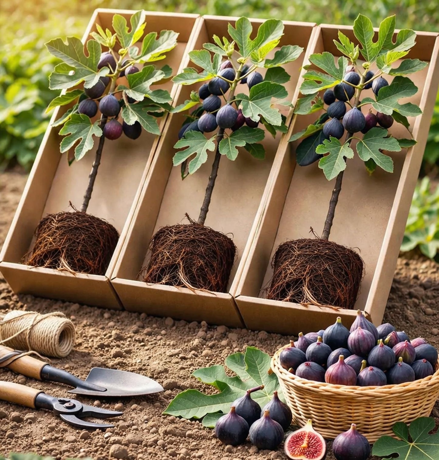 Black Mission Fig Tree Live Plants – Sweet Edible Fig Fruit Plants – Fast Growing Backyard Orchard Trees – Live Fig Plants - Ships Bare Rot (2 Plants)