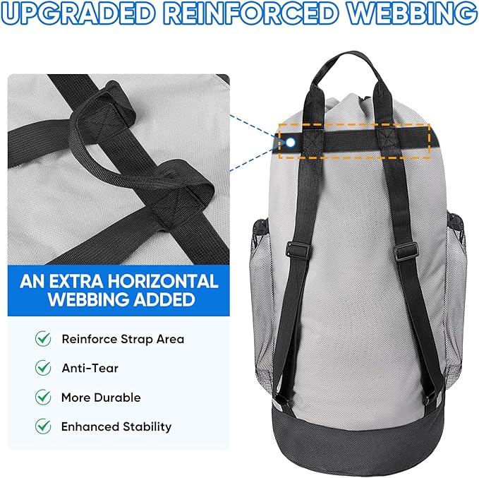 BALEINE 150L Laundry Bag Backpack, 900D Oxford Fabric Large Travel Laundry Bags