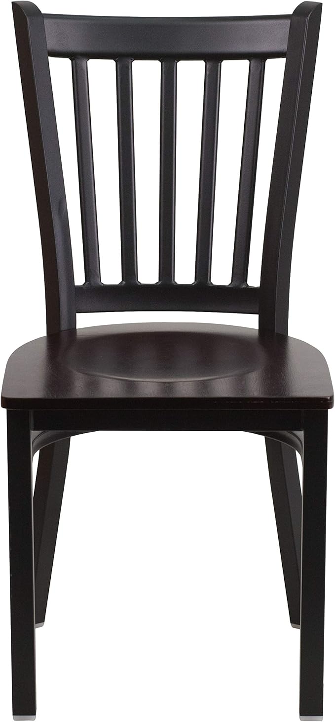 Flash Furniture HERCULES Series Black Vertical Back Metal Restaurant Chair