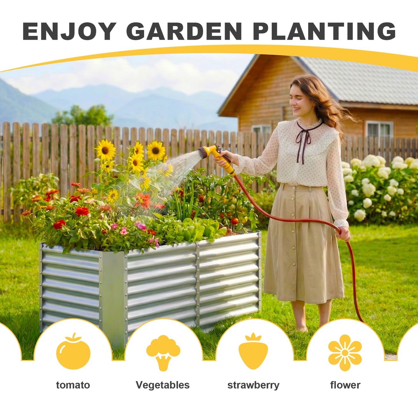 AHEONLAR 3 Pack 4×2×2ft Galvanized Raised Garden Beds, Rectangle Durable Planter Boxes Outdoor for Vegetables, Fruits, Flowers and Plants, Quick Assembly, Silver