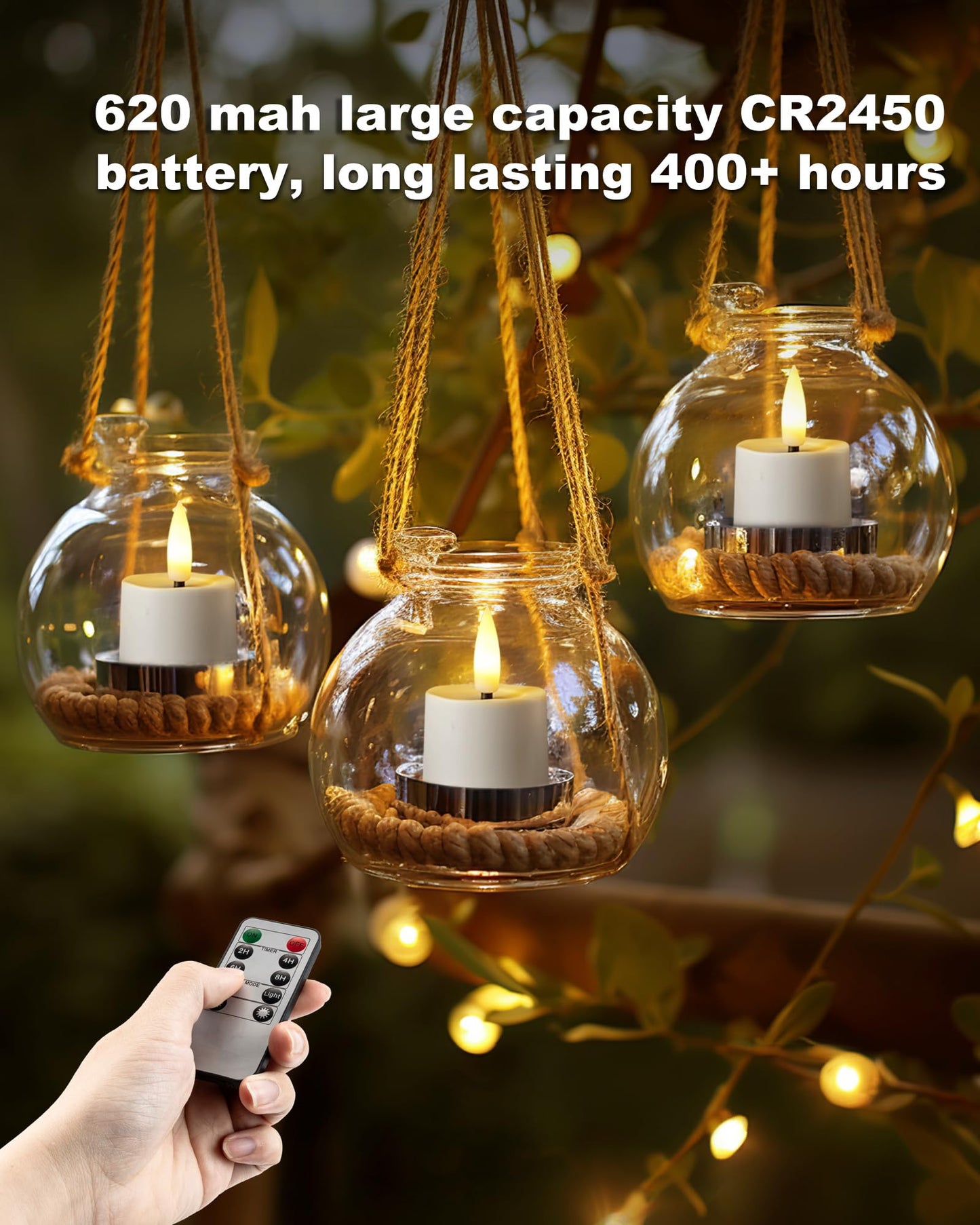 merrynights Remote Candles, 12Pcs Timer LED Votive Candle, Realistic 3D Flickering Flameless Tea Lights Candle Battery Operated with 2/4/6/8H Timer for Home Decor- White Base