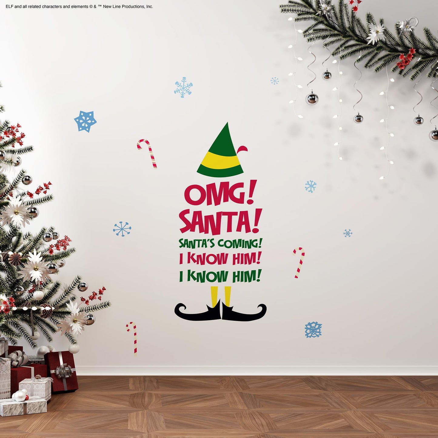 Buddy The Elf Santa I Know Him Peel and Stick Wall Quote Decals By RoomMates, RMDM5551