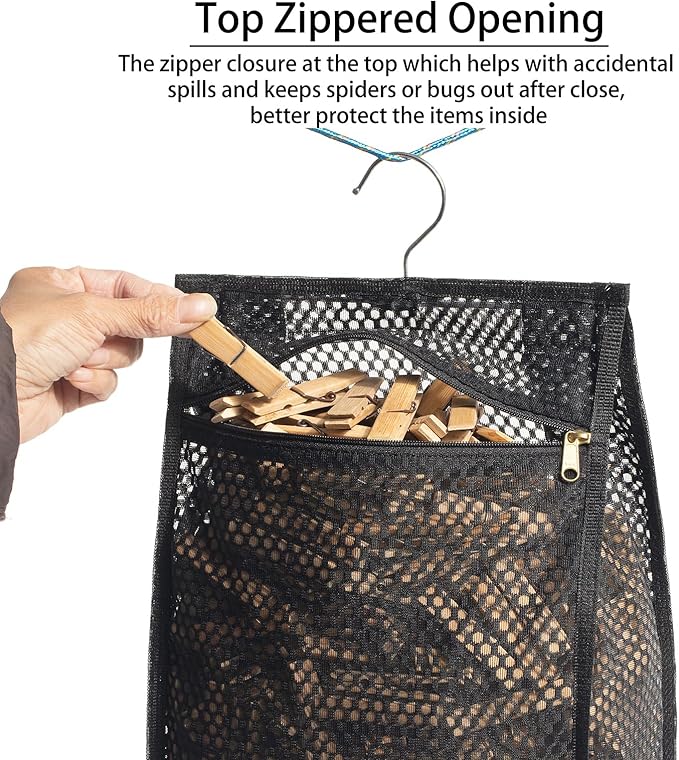 Mesh Clothespin Bag for Clothesline Outdoor, Clothes pin Bag