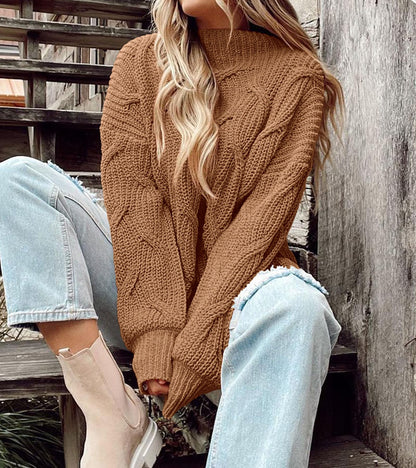 PRETTYGARDEN Women's Fall Oversized Pullover Sweaters Casual Crewneck Long Sleeve Chunky Cable Knit Tops Winter Clothing