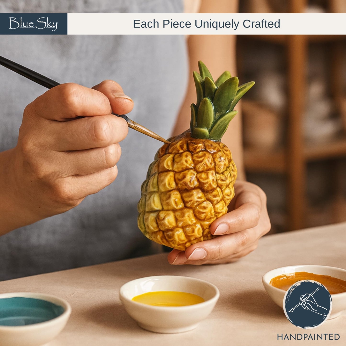 Blue Sky Ceramic Pineapple Salt & Pepper Set